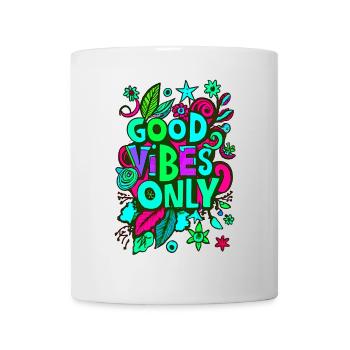 bonnes vibrations seulement - Mug blanc - blanc - Devant