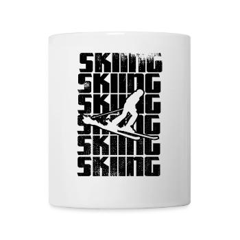 Skifahren - Tasse - Weiß - Vorne