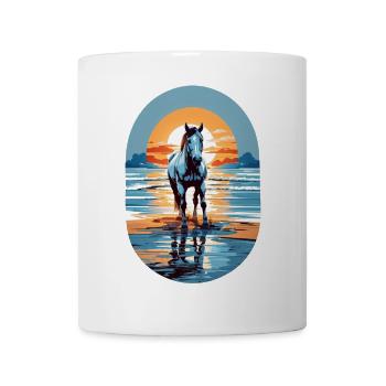 Cheval sur la plage - Mug blanc - blanc - Devant