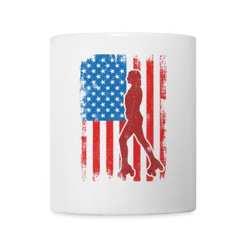 4 juillet Roller Skating USA - Mug blanc - blanc - Devant