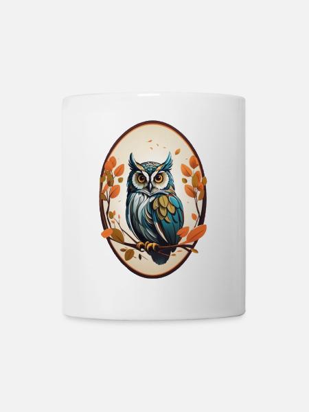Nachtvogel Eule - Tasse - Weiß