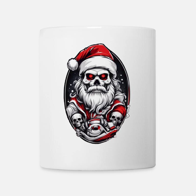 Totenkopf Weihnachtsmann - Tasse - Weiß