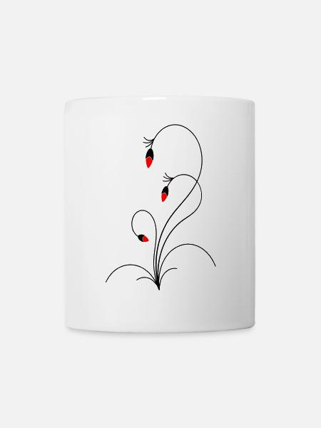 zarte Blütenranke - Tasse - Weiß
