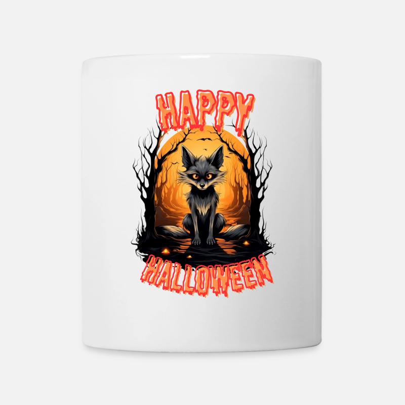 Fabulous Halloween fox with fire - Mug - white