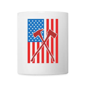 Brandbekämpfung USA Flagge - Tasse - Weiß - Vorne