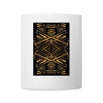 Ethnic gold pattern on black - Mug - white - Front