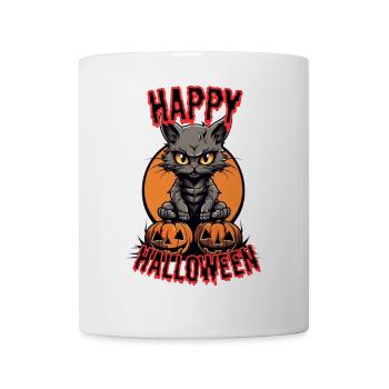 Citrouille chat d’Halloween - Mug blanc - blanc - Devant