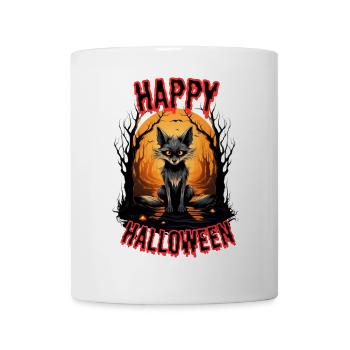 Motif loup noir d’Halloween - Mug blanc - blanc - Devant