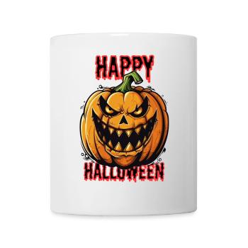 Spooky Halloween pumpkin with evil grin - Mug - white - Front