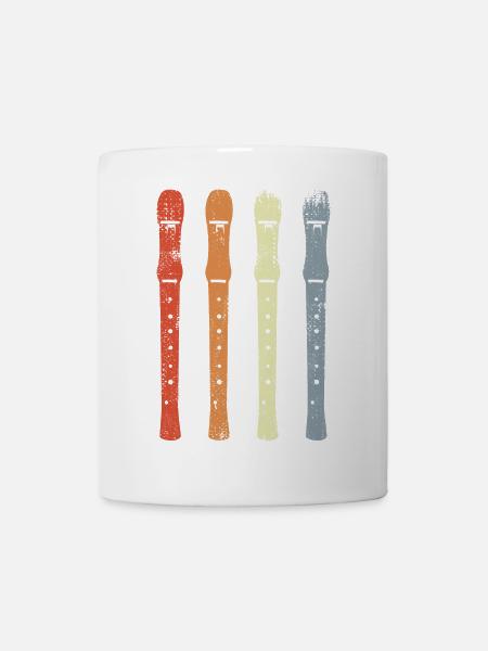 Vintage Flöte Skizze - Tasse - Weiß