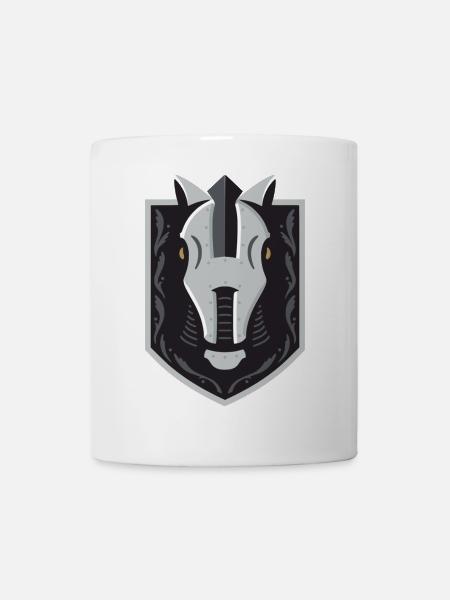 Ritterhelm Wappen Schild – Grafik - Tasse - Weiß