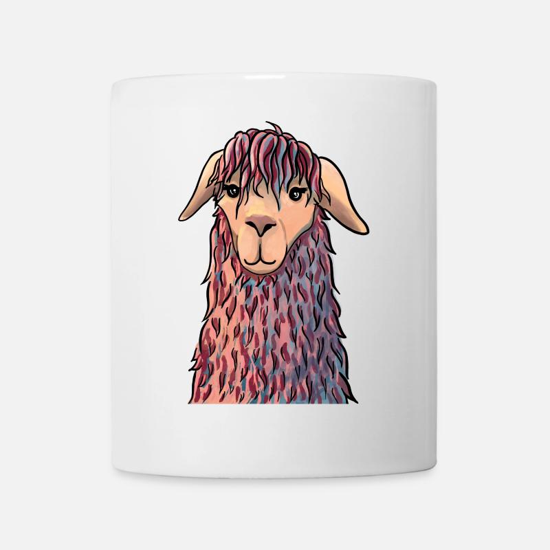Llama portrait abstract - Mug - white