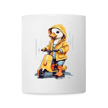 Cute duck with roller - Mug - white - Front