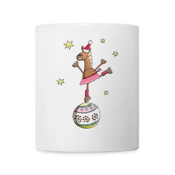Cute horse for Christmas as a ballerina - Mug - white - Front