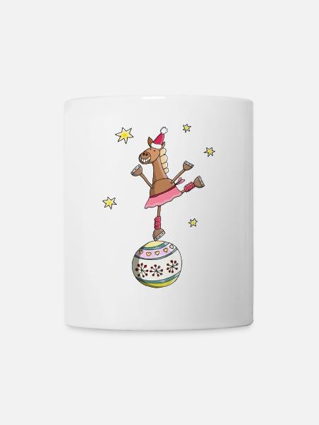 Cute horse for Christmas as a ballerina - Mug - white