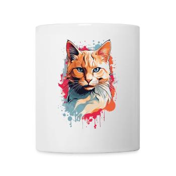 Cute tricolor cat - Mug - white - Front