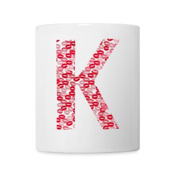 Lettre K - kiss bisous t-shirt - Mug blanc - blanc - Devant