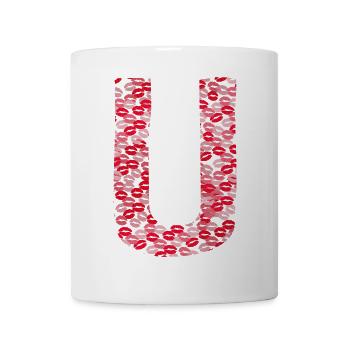 Lettre U - kiss gift - Mug blanc - blanc - Devant