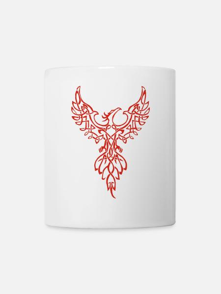 Rotes Phönix-Symbol - Tasse - Weiß