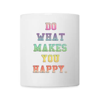Inspirational Colourful Happiness Message - Mug - white - Front