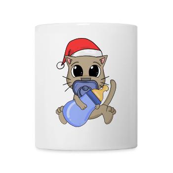 Katze Baby Weihnachten - Tasse - Weiß - Vorne