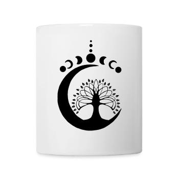 Schwarzer Mondbaum - Tasse - Weiß - Vorne