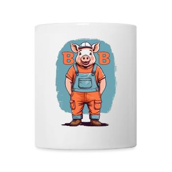 Bob le cochon de construction - Mug blanc - blanc - Devant