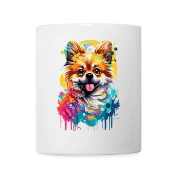 Deutscher Spitz - Zwergspitz Pomeranian Hund - Tasse - Weiß - Vorne