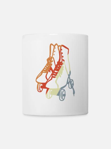 Vintage Rollschuhe - Tasse - Weiß