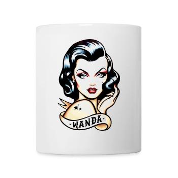 Tatouage rétro inspiré de Wanda Design - Mug blanc - blanc - Devant
