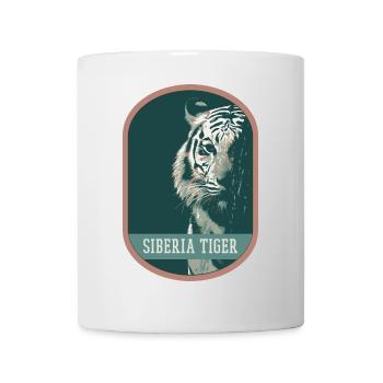 Bengalischer Tiger Porträt Aufnäher: Indische Fauna - Tasse - Weiß - Vorne
