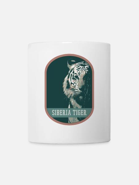 Bengalischer Tiger Porträt Aufnäher: Indische Fauna - Tasse - Weiß