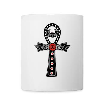 Ägyptisches Lebenskreuz (Schwarz) - Tasse - Weiß - Vorne