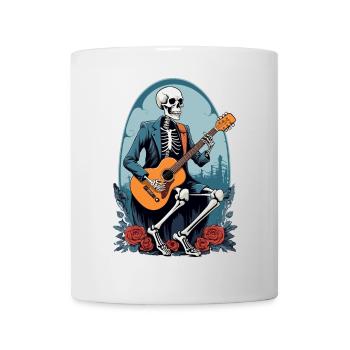 Skeleton Playing Guitar - Mug - white - Front