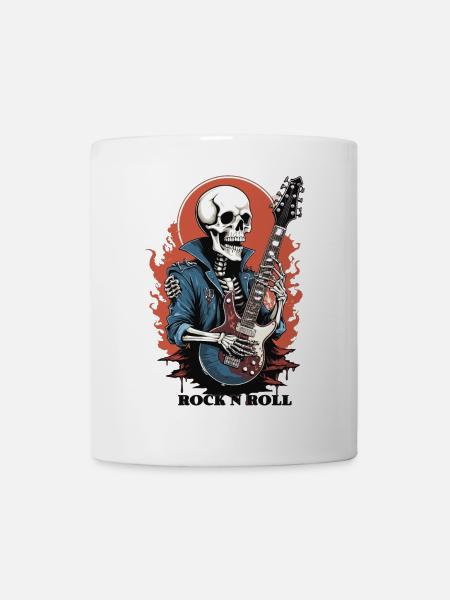Rock 'n' Roll Skelett - Tasse - Weiß
