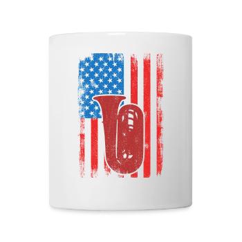 Tubaspieler US Flagge - Tasse - Weiß - Vorne