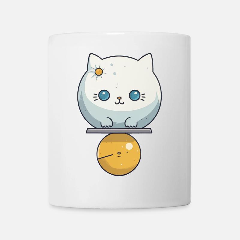 Illustration de chat mignon - Mug blanc - blanc