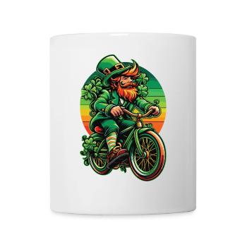 St. Patrick's Day Leprechaun Fahrraddesign - Tasse - Weiß - Vorne