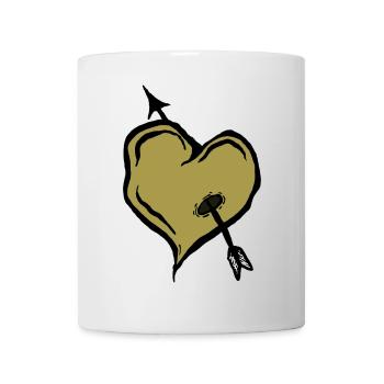 Herz mit Pfeil in Retro-Stil - Tasse - Weiß - Vorne