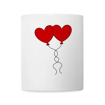 rotes Herz rot Geschenk Valentinstag - Tasse - Weiß - Vorne