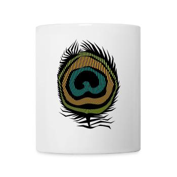 psychedelic Pfauenfeder PFAU bohemian schick 2024 - Tasse - Weiß - Vorne