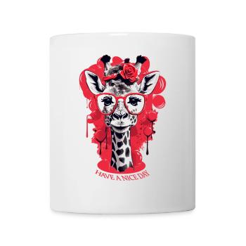 Süße Giraffe mit Brille - Tasse - Weiß - Vorne