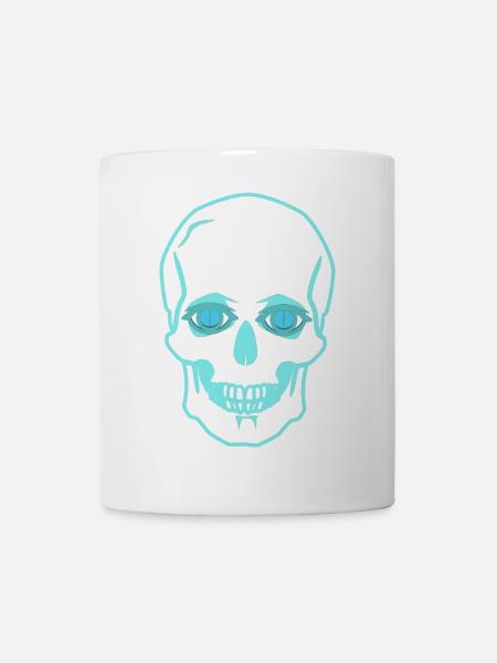 Crâne Crâne Mort Horreur Halloween Fantôme - Mug blanc - blanc