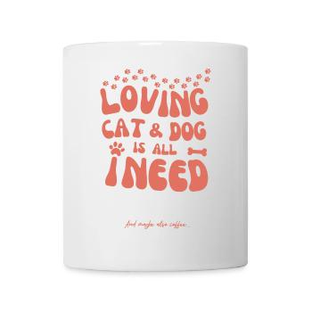 Un chat et un chien aimants, c’est tout ce dont j’ai besoin - Mug blanc - blanc - Devant