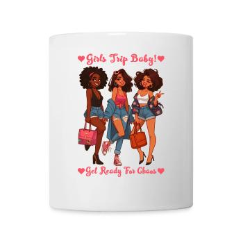 Femmes Drôle Filles Voyage Prêt Pour Le Chaos Africain - Mug blanc - blanc - Devant