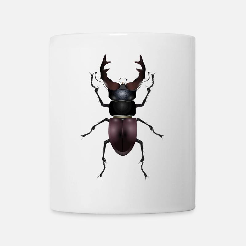 prächtiger Hirschkäfer von Hand gezeichnet - Tasse - Weiß