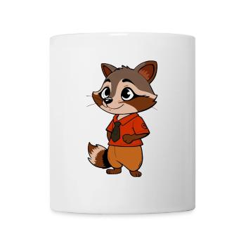 Adventurous Raccoon in Business Attire - Mug - white - Front