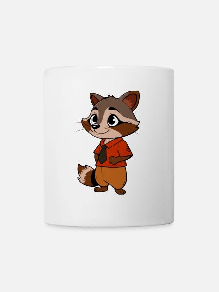 Adventurous Raccoon in Business Attire - Mug - white