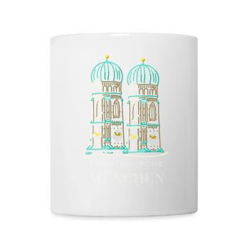 Munich, Frauenkirche, Cathedral, Bavaria, Drawing - Mug - white - Front