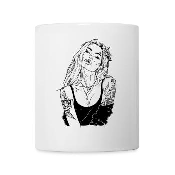 Tattoo Mädchen Design - Tasse - Weiß - Vorne